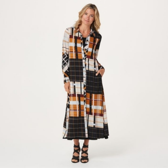 - Attitudes by Renee Duster & Sleeveless Maxi Lrg - Picture 2 of 4